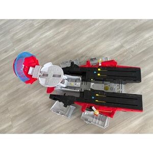 PAW Patrol Mighty Movie Aircraft Carrier HQ Toy Red Blue Multi-level Ramp Playse